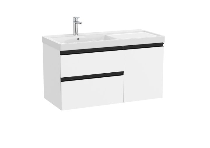 Unik (Móvel base com 2 gavetas, 1 porta e lavatório à esquerda)