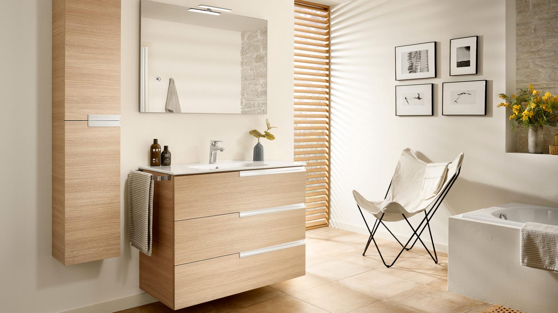 Escolha cinco móveis para espaços de banho para cinco tipos de