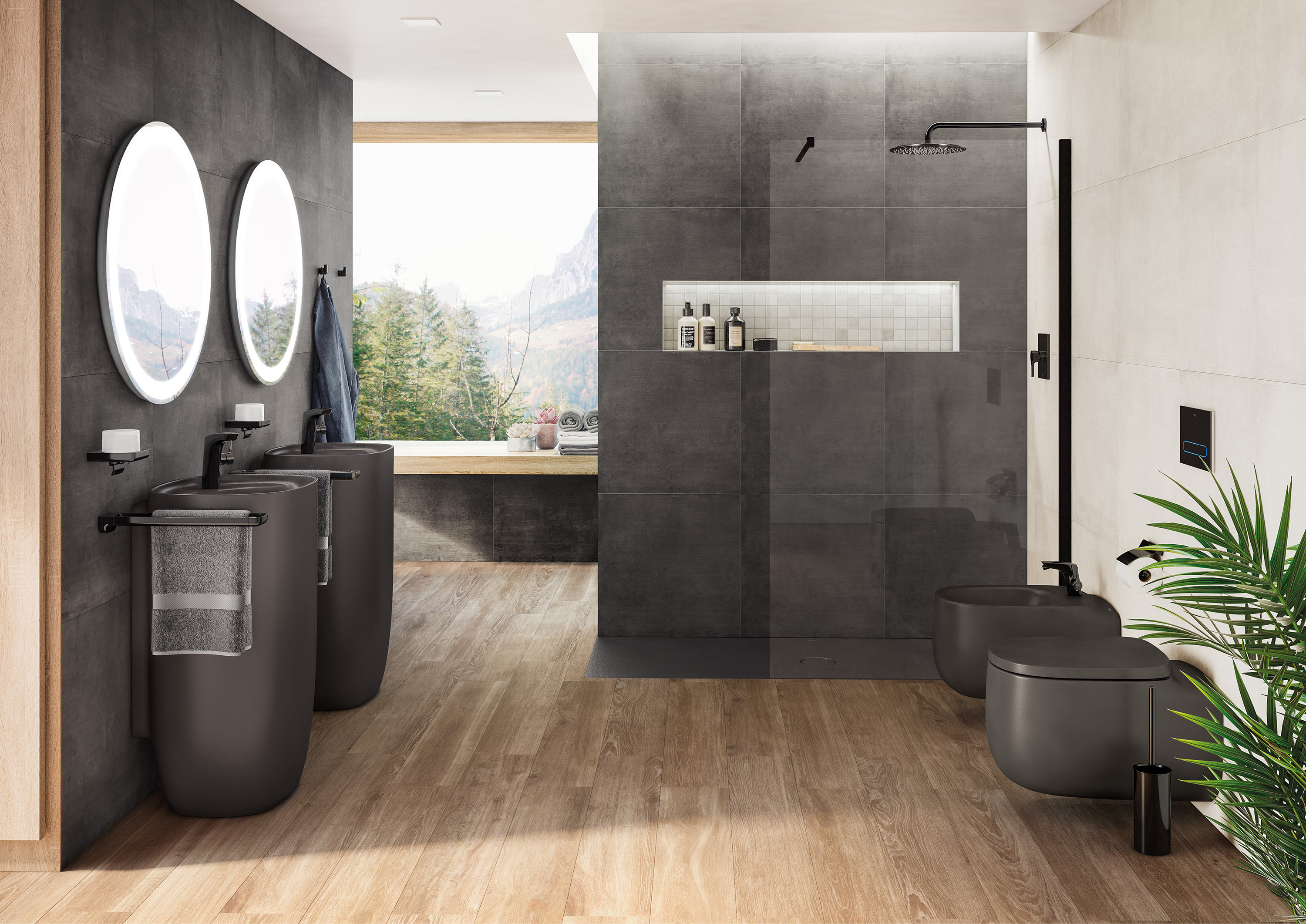 Divisória de duche em preto, para um design impactante