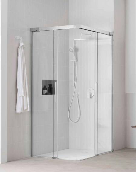 Naray é uma coleção de divisórias para duche com portas de correr e design minimalista
