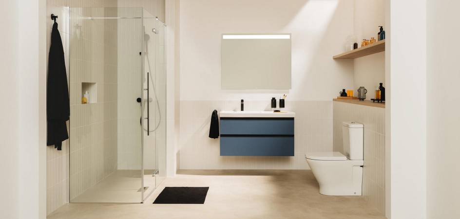 Os móveis para casa de banho com lavatório integrado fazem parte da tendência atual