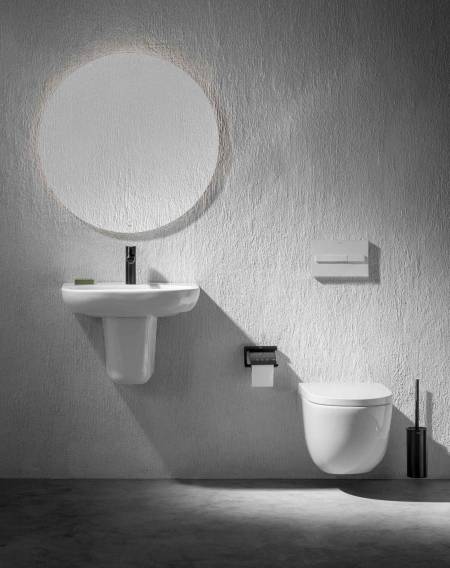 Os lavatórios murais oferecem funcionalidade